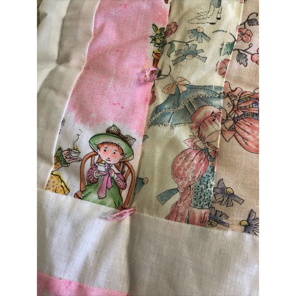 Quilt Handmade Holly Hobbie Theme Pink 38 x 38 Crib or Throw Lap - Picture 5 of 12